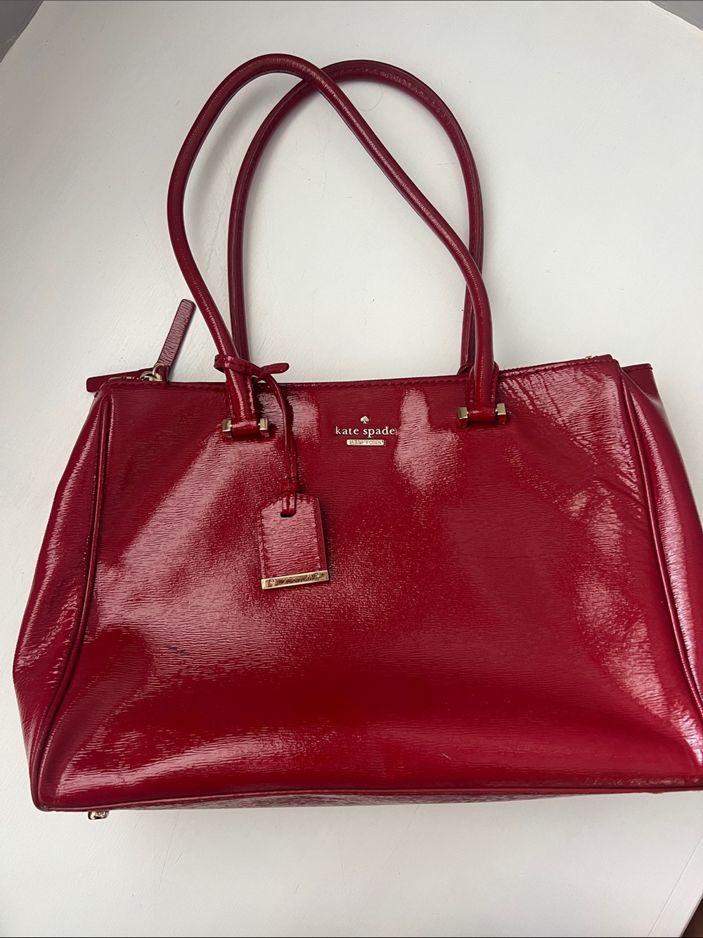 kate spade Red Patent Leather Double-Handle Tote